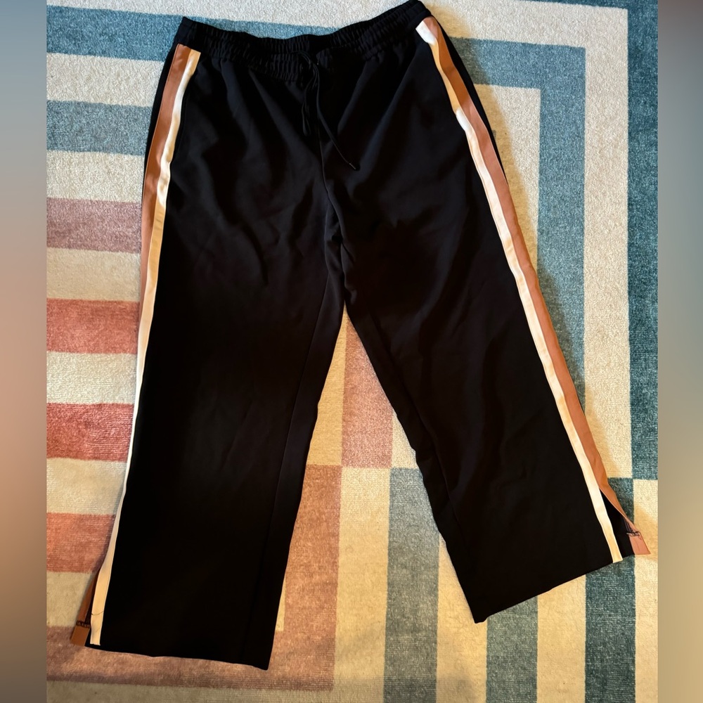 Nine West side stripe wide leg pants